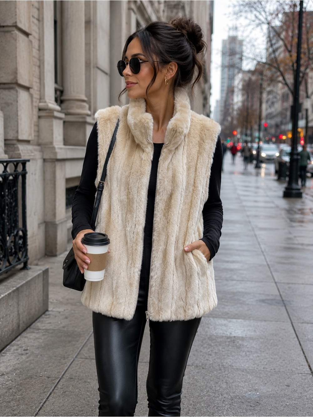 Kristen Blake Reversible Faux Fur Vest | Size Medium | Great Condition